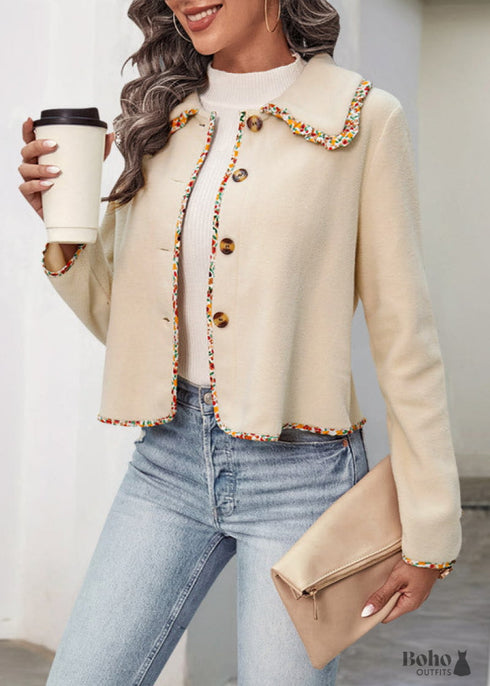 Nueva chaqueta bohemia de encaje de otoño e invierno 2024